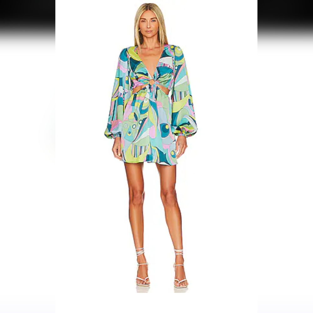 Show Me Your MuMu Colorful Abstract Mini Dress NWOT